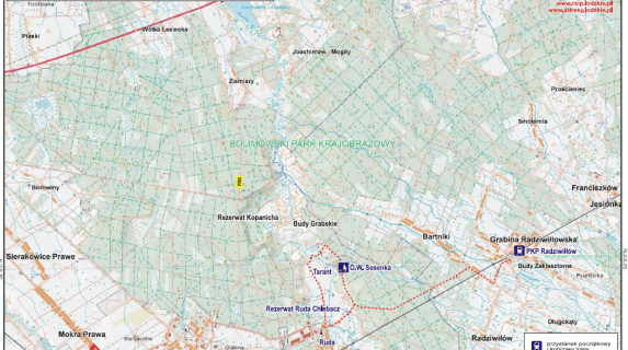 Bolimowski Park Krajobrazowy mapa